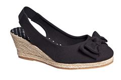 Duffy espadriller sandal med kileh�l, sort