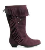 Hannah Montana st�vle med frynser og lav h�l, m�rk purple