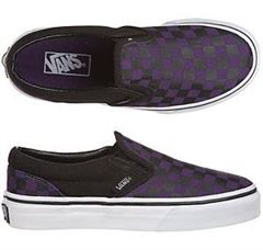 Vans Classic Slip-on, Vans sko, sort med lilla (gothgrape) tern